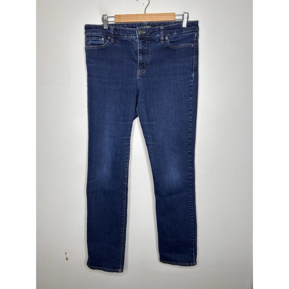 Lauren Ralph Lauren Denim - Lauren Ralph Lauren Women Modern Straight Curvy Jeans Dark Wash Denim Size 14
